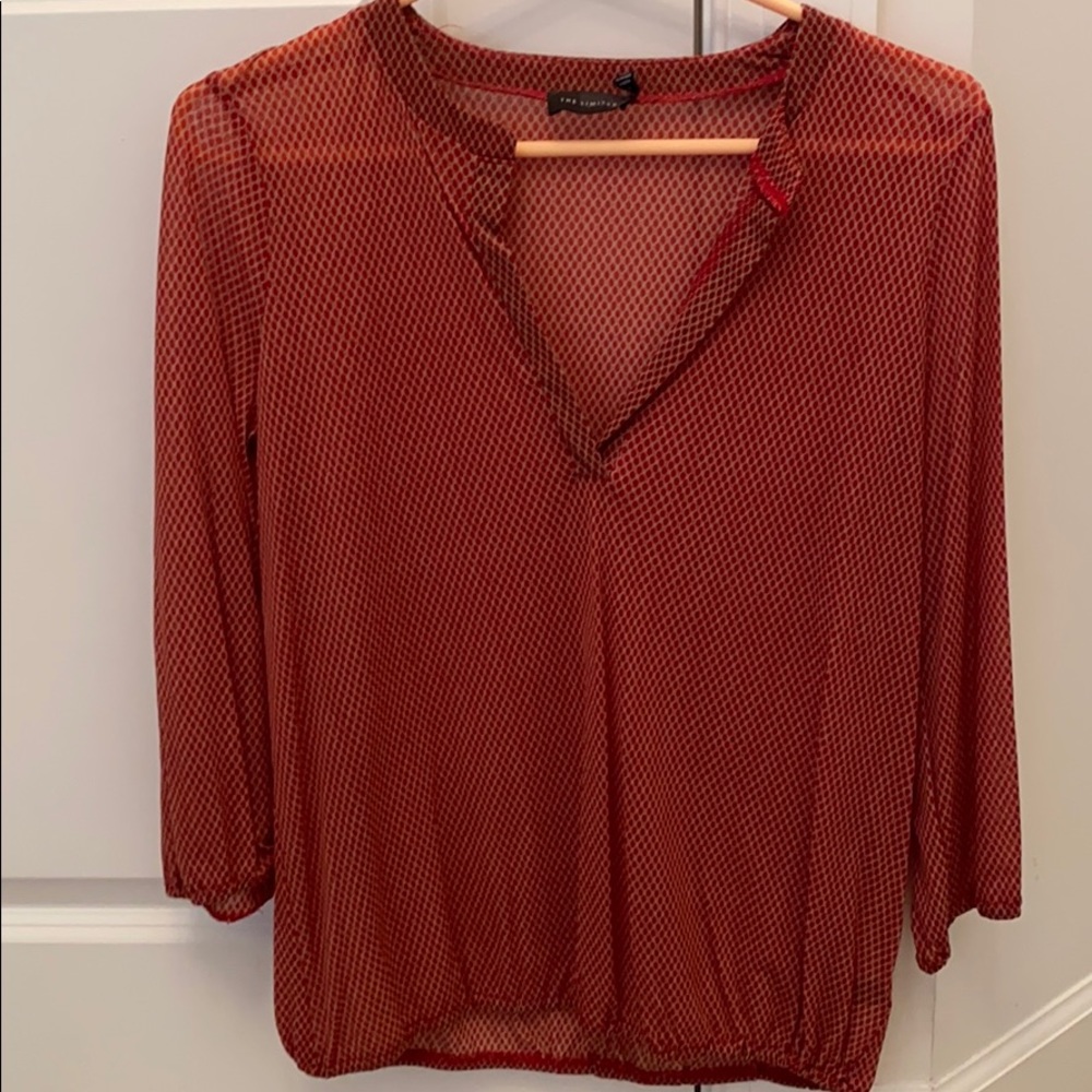 The Limited Red V-Neck Dress Top, S, Never Worn
